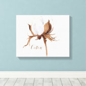 Cotton Blume Aquarellbilder drucken Leinwanddruck (Insitu (Holzboden))