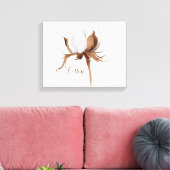 Cotton Blume Aquarellbilder drucken Leinwanddruck (Insitu (Wohnzimmer))