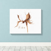 Cotton Blume Aquarellbilder drucken Leinwanddruck (Insitu (Holzboden))