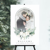 Cotton Blume Arched Frame Foto Hochzeit Willkommen Poster