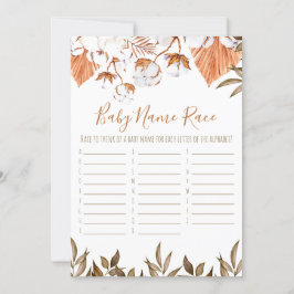 Cotton Blume Baby Name Race Baby Shooting Game Einladung