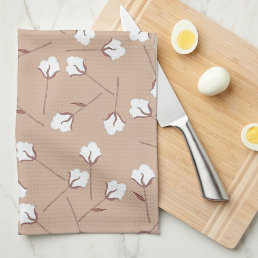 Cotton-Blume - Benutzerdefiniertes Muster Küchentuch (Viertel Falte)