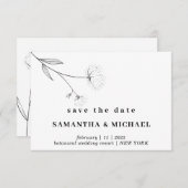 Cotton Blume Boho Clear Indie Save the Date Einladung (Vorne/Hinten)