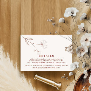 Cotton Blume Boho Terracotta Indie Wedding Detail Einladung