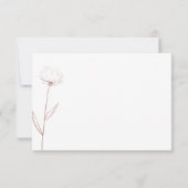 Cotton Blume Boho Terracotta Indie Wedding Detail Einladung (Rückseite)