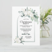 Cotton Blume Eucalyptus Arch Weihnachtsfest Party Einladung (Stehend Vorderseite)