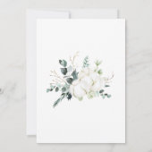 Cotton Blume Eukalyptus Arch Hochzeitsempfang Einladung (Rückseite)