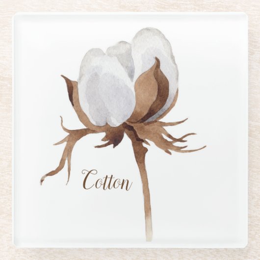 Cotton Blume Glasuntersetzer (Vorderseite)