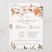 Cotton Blume Watercolor Kinderdusche Einladung (Vorne/Hinten)