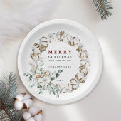 Cotton Blume Wreath Frohe Weihnachtsfeiertag Pappteller