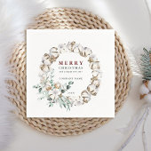 Cotton Blume Wreath Frohe Weihnachtsfeiertag Serviette