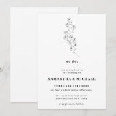 Cotton Boho White Clear Botanic wir tun Einladung (Vorne/Hinten)