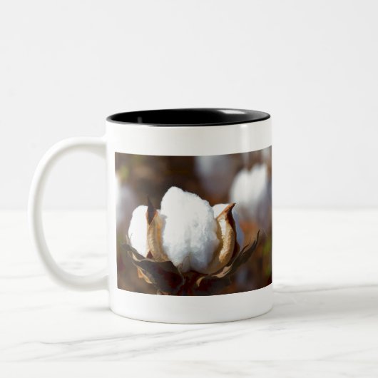 Cotton Boll Art Zweifarbige Tasse (Links)