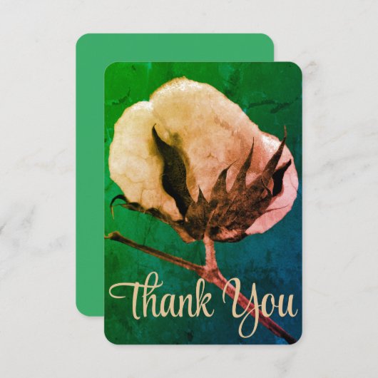 Cotton Boll Dankeskarte (Vorne/Hinten)