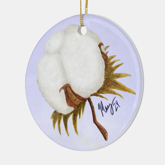 Cotton Boll Keramik Ornament (Links)