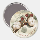 Cotton Boll Pflanze Gesegnet und dankbar Magnet (Vorderseite/Rückseite)