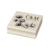 Cotton Boll-Pflanze Hochzeitssache Das Datumsmonog Gummistempel (Stempel)