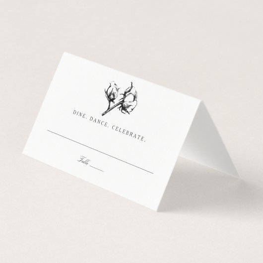 Cotton Boll Pflanze Wedding Escort Platzkarte (Vorderseite)