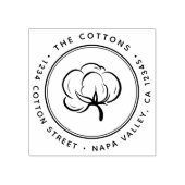 Cotton Boll Return Addresse Gummistempel (Prägung)