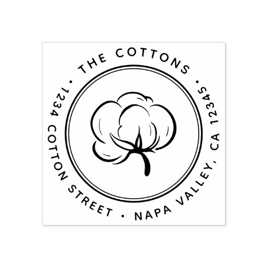 Cotton Boll Return Addresse Gummistempel (Prägung)