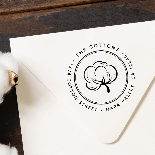 Cotton Boll Return Addresse Permastempel