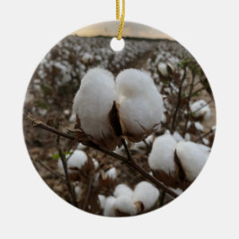 Cotton Boll Sunset Keramik Ornament