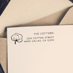 Cotton-Bolzen-Symbol Rücksendeadresse von Famili Gummistempel