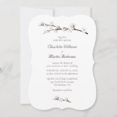 Cotton Branches Watercolor Wedding Einladung (Vorderseite)