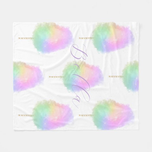 Cotton candelpastel Regenbogenfarbe niedlich Fleecedecke (Vorderseite (Horizontal))