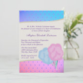 Cotton Candy 16 . Geburtstag Birthday Einladung (Stehend Vorderseite)