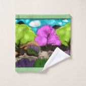 Cotton Candy Abstrakt Art Badhandtuch Set (Waschlappen)