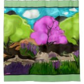 Cotton Candy Abstrakt Art Duschvorhang (Vorderseite)