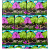 Cotton Candy Abstrakt Art Duschvorhang (Vorderseite)