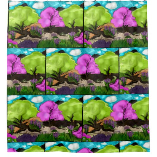 Cotton Candy Abstrakt Art Duschvorhang (Vorderseite)