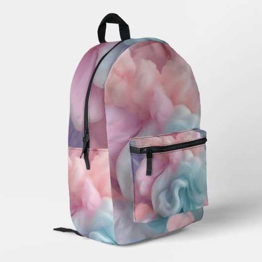 Cotton Candy Abstrakt Bedruckter Rucksack (Rückseitige Ecke links)