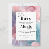 Cotton Candy Abstrakt für 40. Geburtstag Party Einladung (Vorderseite)