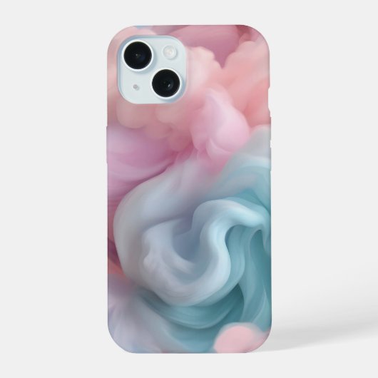 Cotton Candy Abstrakt iPhone 15 Hülle (Rückseite)