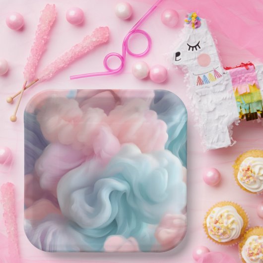 Cotton Candy Abstrakt Pappteller (Party)