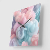 Cotton Candy Abstrakt Quadratische Wanduhr (Winkel)