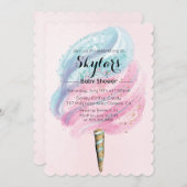 Cotton Candy Baby Dusche Einladung (Vorne/Hinten)