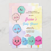 Cotton Candy Baby Dusche Einladung (Vorne/Hinten)