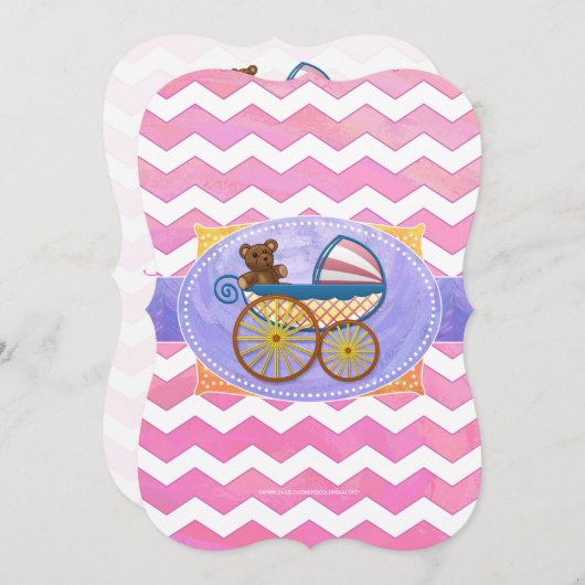 Cotton Candy Baby Stuff Einladung (Vorne/Hinten)