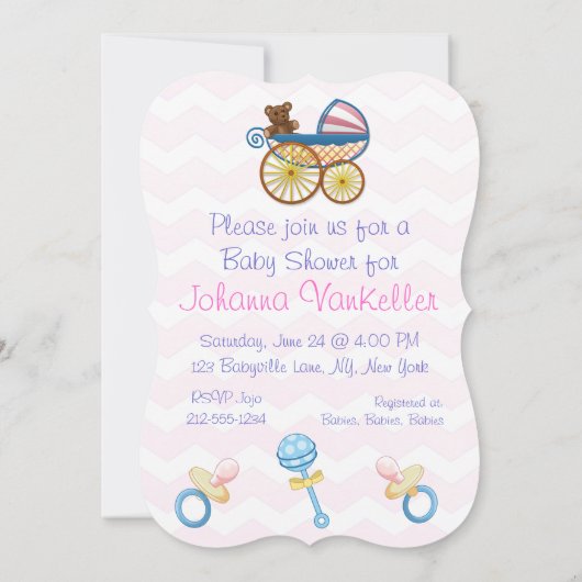 Cotton Candy Baby Stuff Einladung (Rückseite)