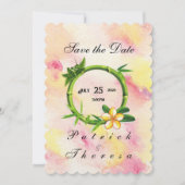 Cotton Candy Bamboo Flat Wedding Einladung (Vorderseite)