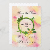 Cotton Candy Bamboo Flat Wedding Einladung (Vorne/Hinten)