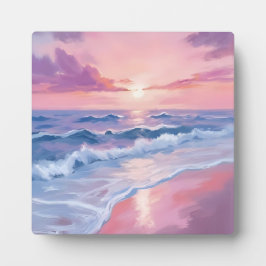 Cotton Candy Beach | Pink Ocean Waves Painting Fotoplatte