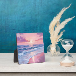Cotton Candy Beach | Pink Ocean Waves Painting Fotoplatte