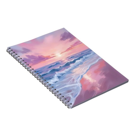 Cotton Candy Beach | Pink Ocean Waves Painting Notizblock (Rechte Seite)