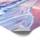 Cotton Candy Beach | Pink Ocean Waves Painting Poster (Ecke)