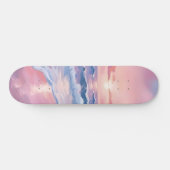 Cotton Candy Beach | Pink Ocean Waves Painting Skateboard (Horizontal)